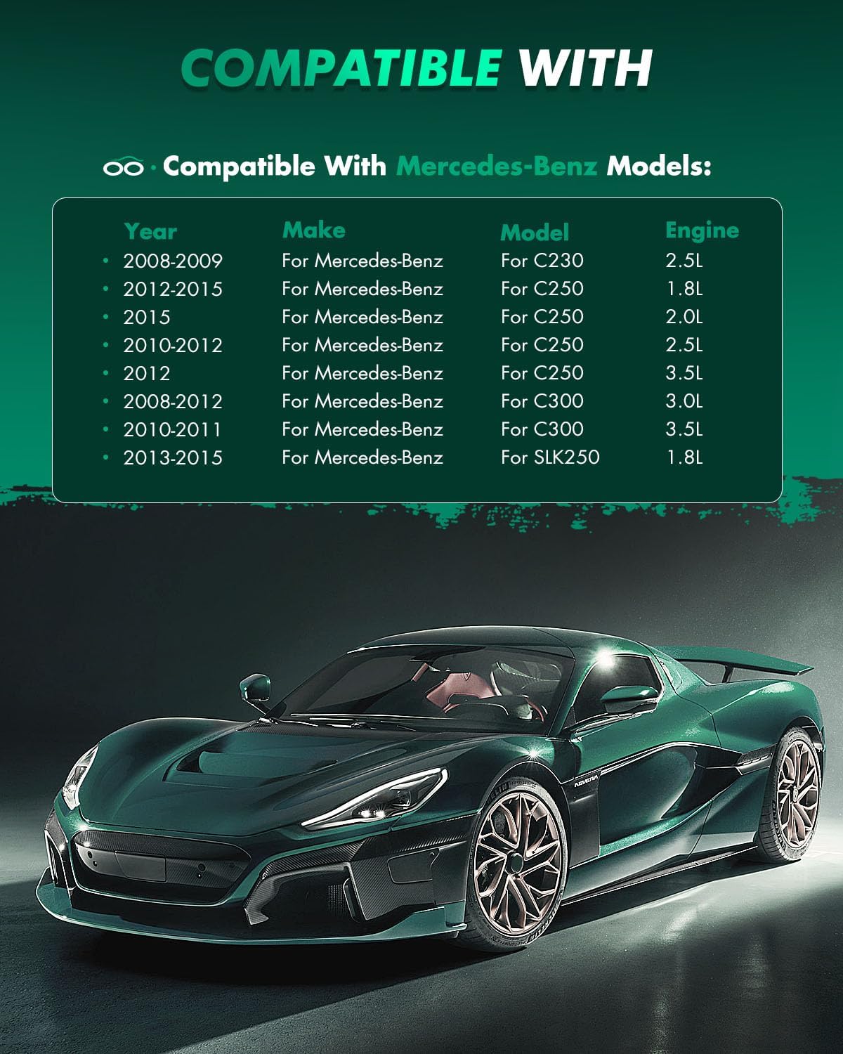 SCITOO D1340 Front Semi-Metal Brake Pads Sets Fit For Mercedes-Benz For C250 2010-2015,For C300 2008-2012,For SLK250 2012-2015