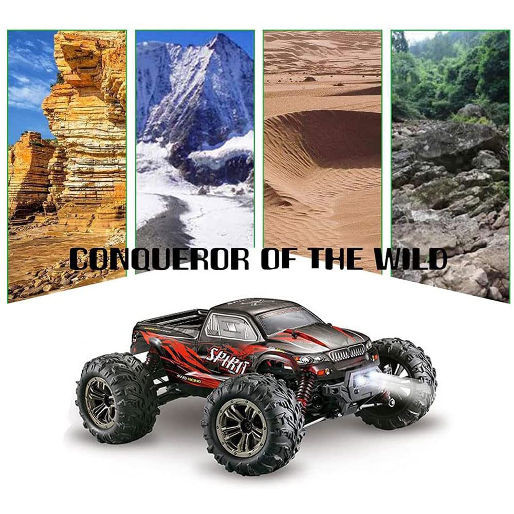 50 Km/H Szybki Rc Off-road Monster Truck, Terenowy Samochód Zdalnie Sterowany Z Napędem Na 4 Koła Z Niezależnym Zawieszeniem, Reflektorami Led I Wodoodpornością Ipx4