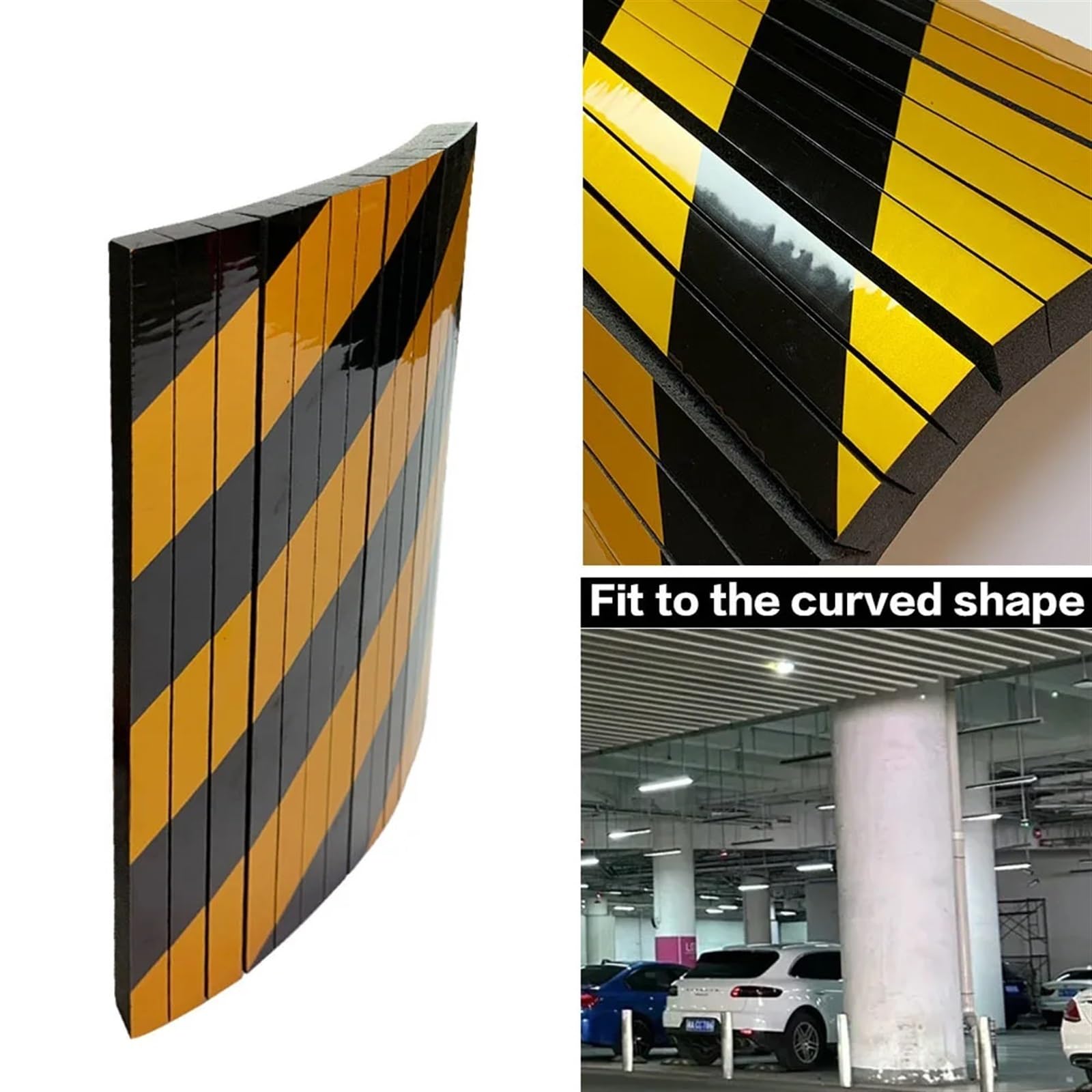1/2/4 pièces protecteur de porte de garage de stationnement en mousse protecteur de mur de garage avertissement accessoires de voiture coin pare-chocs bord autocollant adhésif anti-rayures(2PCS Yellow