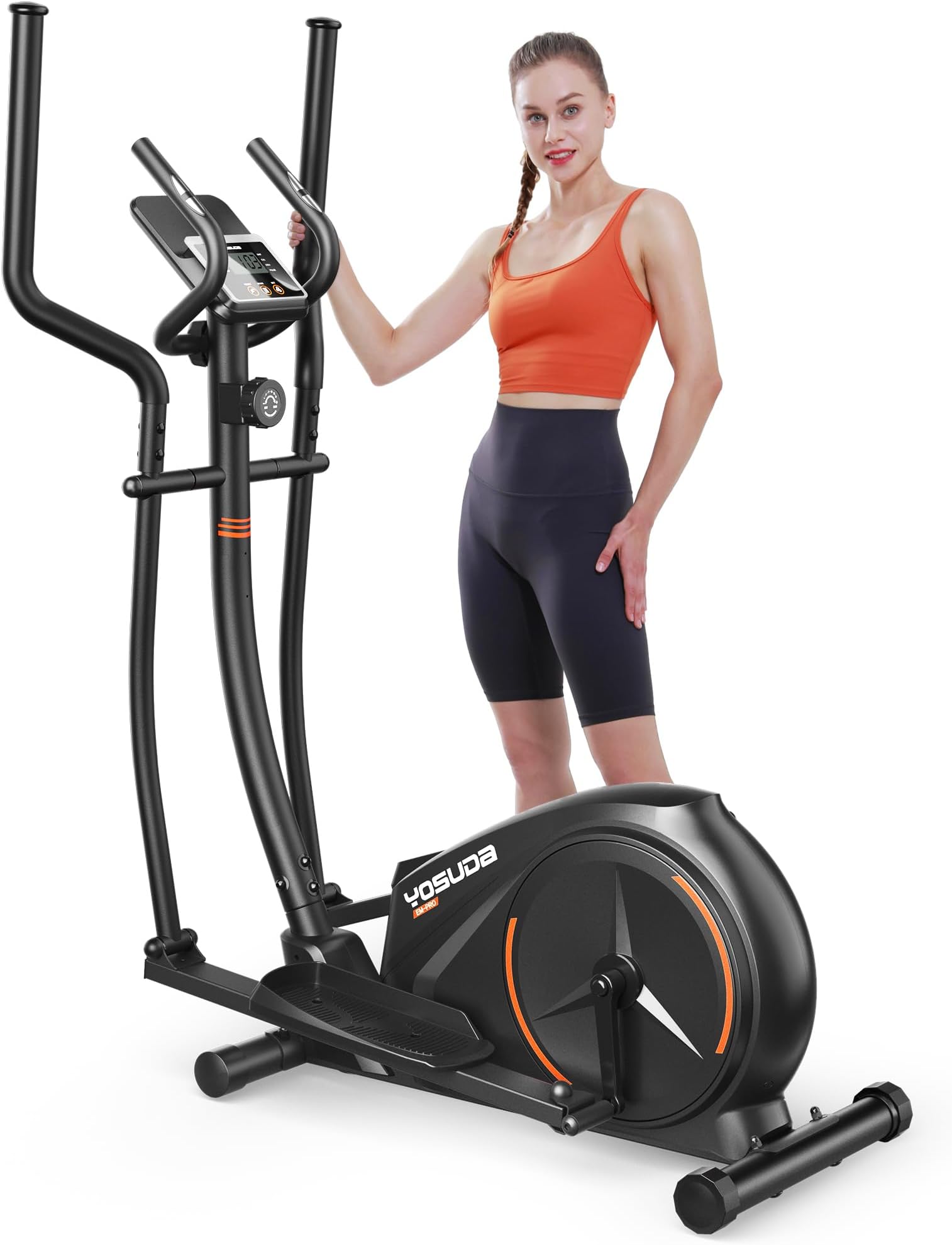 YOSUDA Elliptical Machine, Ellipticals for Home Use with Hyper-Quiet Magnetic Drive System, Upgrade 14IN Stride,16 Resistance Levels, LCD Monitor