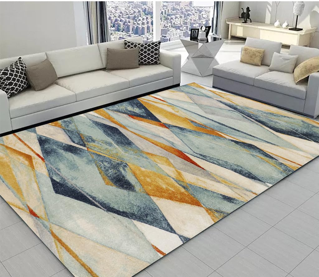 Tapis de Salon Scandinave Madrid, 140x200 cm, Velours de Cristal 100% Polyester, Antidérapant, Rectangulaire, Moderne Nordique