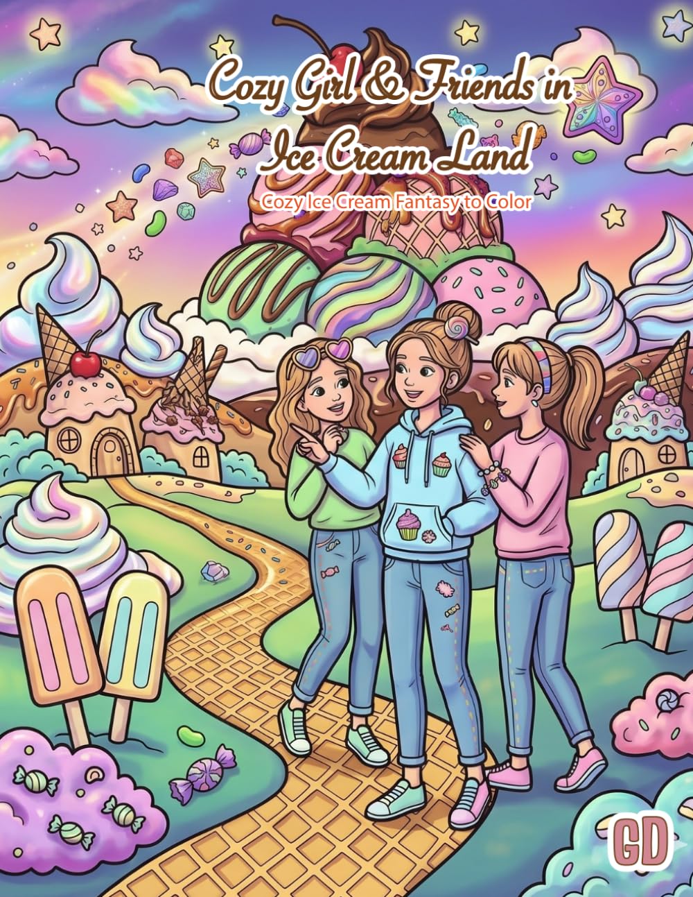 COZY GIRL & FRIENDS IN ICE CREAM LAND: Sweet Ice Cream Worlds, Cozy Adventures & Magical Moments with Friends
