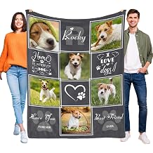 Custom Memorial Blanket with Picture Personalized Name-in Loving Memory Gifts for Loved Ones Lost-Remembrance Blankets for Dogs Cats Pets Lover