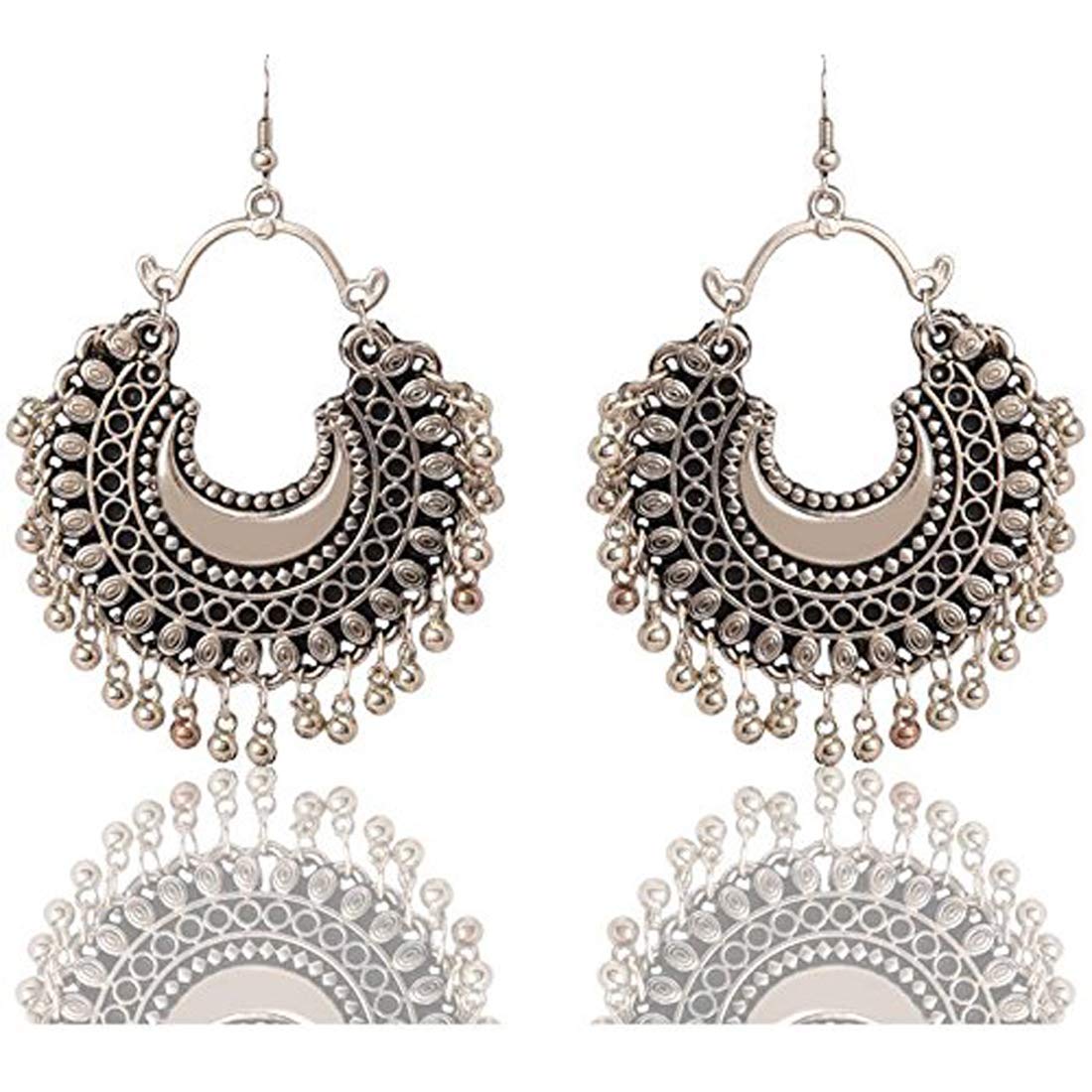 Oxidized Silver Stylish Chandbali Earring for Girls & Women (B08KLXH6F5) Amazon Price History, Amazon Price Tracker
