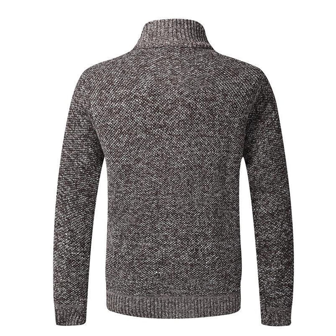 Vogrtcc Otoño Invierno Cálido Cardigan Hombres Fleece Zipper Suéteres Chaquetas