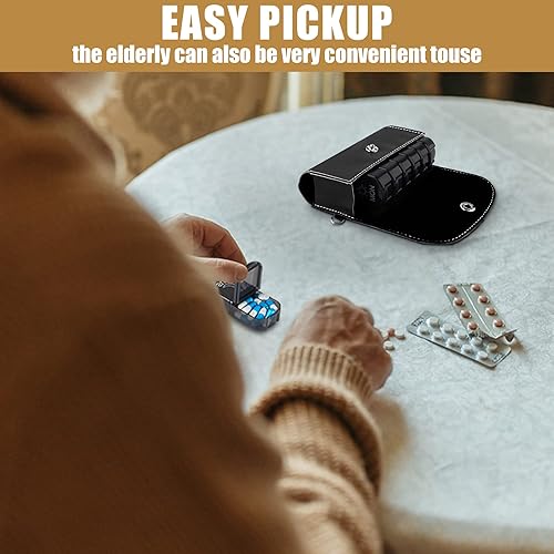 Miniatura 5 de BVYA Estuche organizador de píldoras, pastillero de viaje semanal recordatorio de medicamentos, para 2 veces al día, 7 días a la semana, incluye