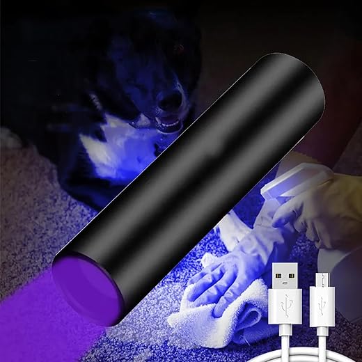 LUXJUMPER UV Torches 365nm Rechargeable, Black Light for Pet Urine Detection, UV Flashlights USB Rechargeable, Black Light Torch Mini, Purple Linternas Carpet Pet Urine Detector…