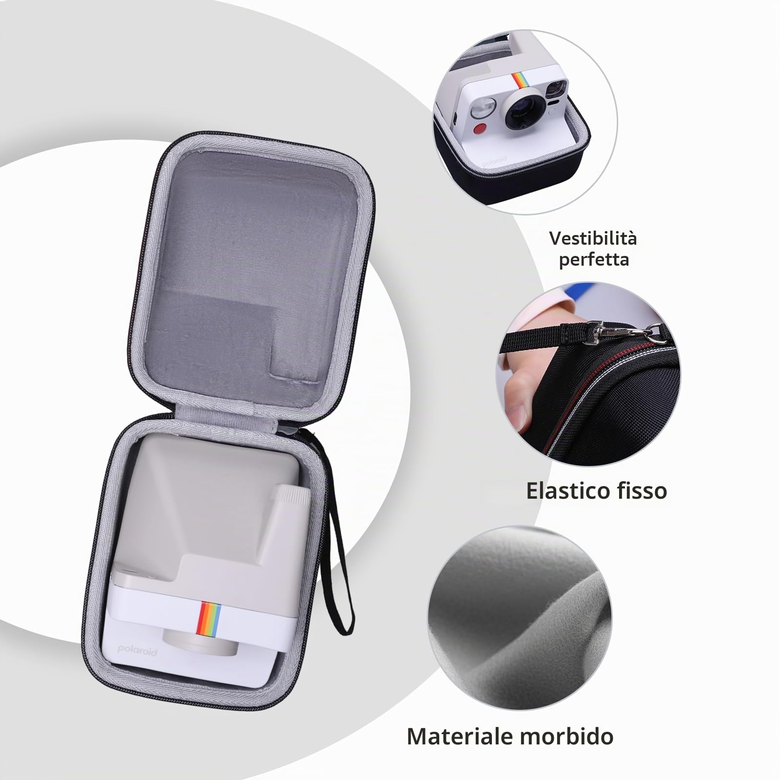 XANAD Custodia per Fotocamere Istantanee, Compatibile per Polaroid Now Gen 2 / Polaroid i type Fotocamera Istantanea（Nero）