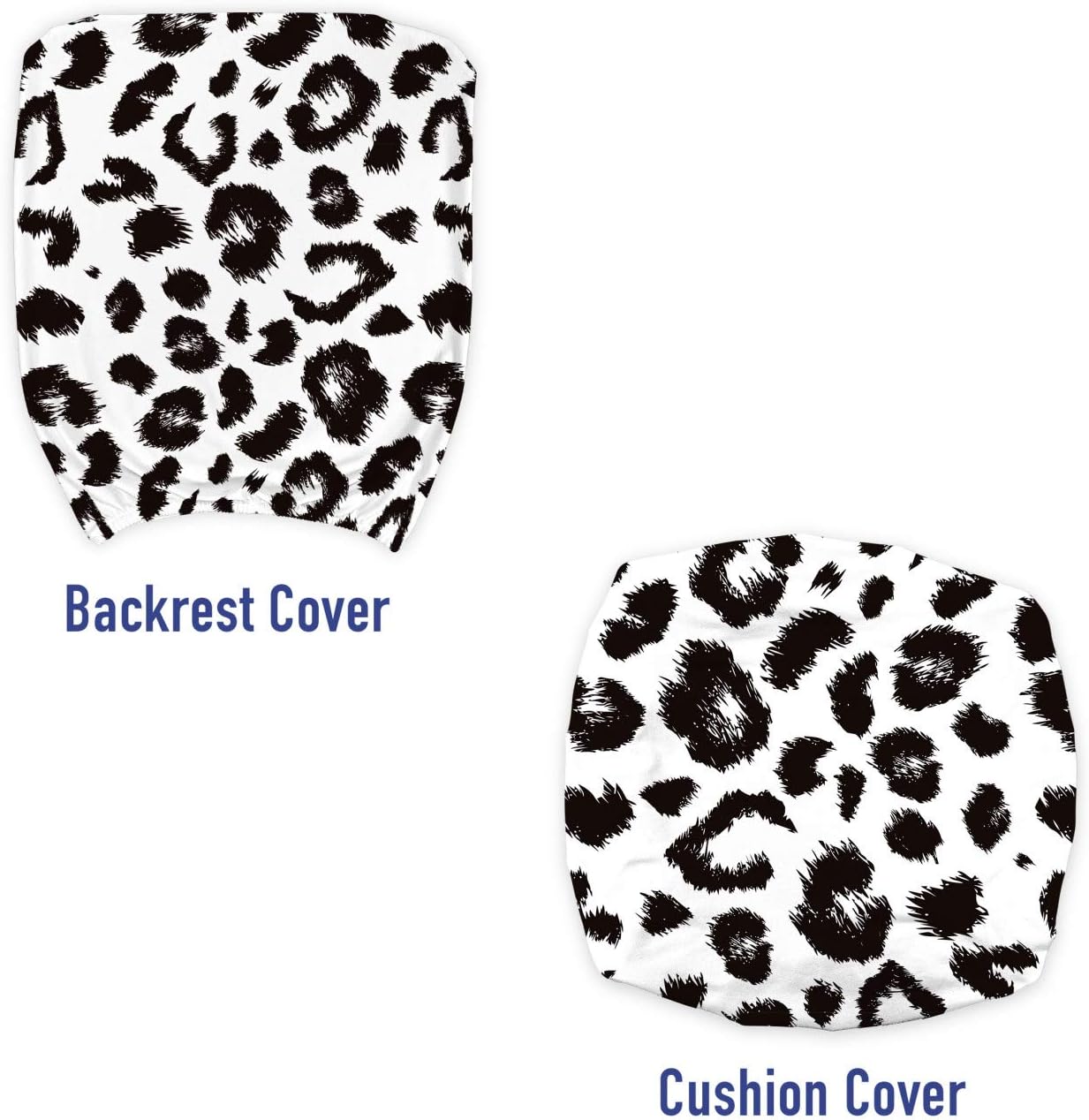 Ambesonne Leopard Office Chair Slipcover, Monochrome Background Print with a Repetitive Sketchy Style Spots, Protective Stretch Decorative Fabric Cover, Charcoal Grey and White
