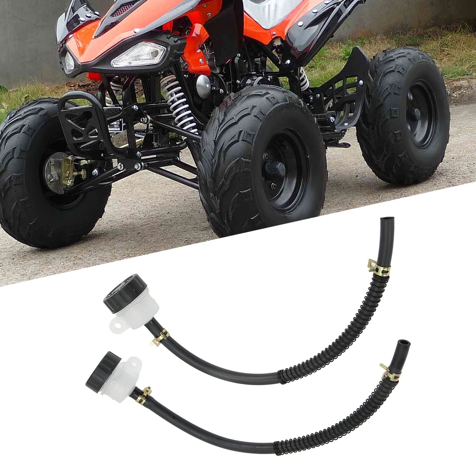 Réservoir de Liquide de Frein Universel pour Moto avec Tuyau D'huile, Maître-cylindre Avant, 1 Paire