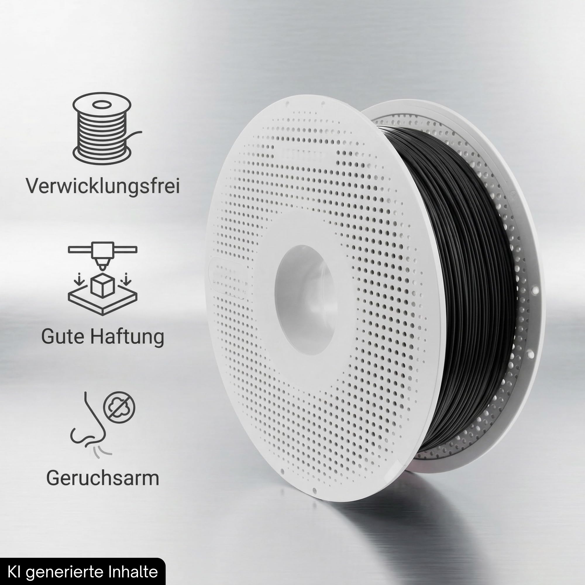 PET-G BASIC FILAMENT 1,75 mm pasuje do Bambu Lab – bardziej stabilny niż PETG-HF I szpula z chipem RFID do drukarek 3D AMS Bambulab akcesoria z rolką, kolor czarny 30105