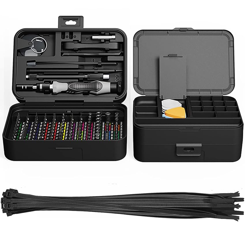Immagine del prodotto APRLIITY Set Cacciaviti Precisione Magnetici con 18 Slot Archiviazione, 132 in 1 Kit di Riparazione, Portatile, per iPhone, iPad, Switch, PS4/5, Xbox, PC, Macbook, Occhiali, Orologio