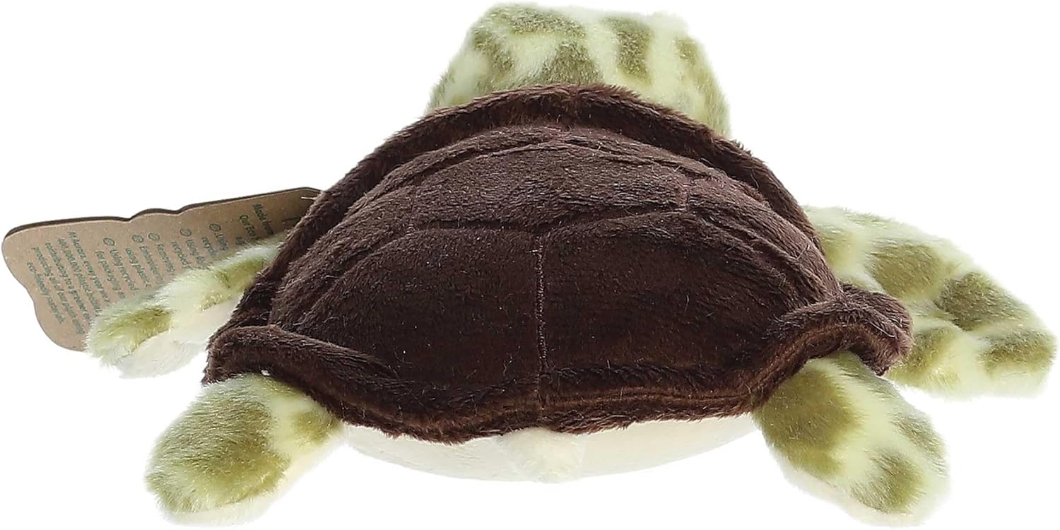Aurora® Responsibly Made Eco Nation™ Eco Softies™ Sea Turtle Stuffed Animal - Ideal for Playtime Adventures - Perfect for Birthdays or Just Because - Green 7.5 Inches