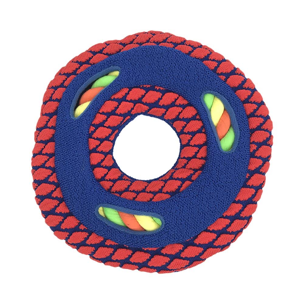 KONG Sneakerz Sport Disc with Rope for Medium Dogs, Multicolored