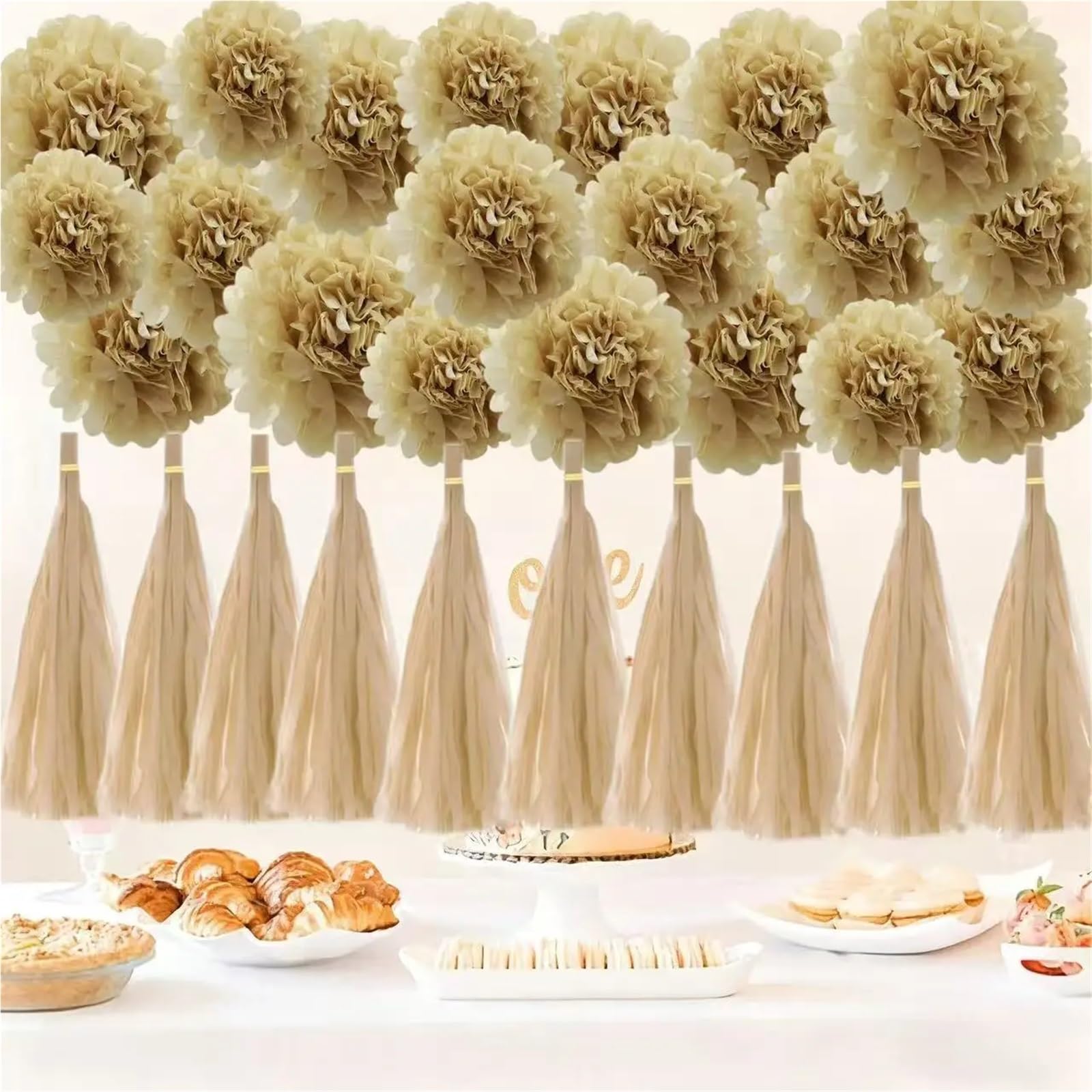 Pompones Decoracion Borla de pompones papel tisú | 30 piezas for decoración de fiesta, ceremonia, aniversario de boda, cumpleaños