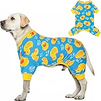 Vista 30 de Kyeese Pijama para perro, de flamenco, suave, abrigo, mameluco para perro, traje posquirúrgico, disfraz, ropa para gato, talla mediana