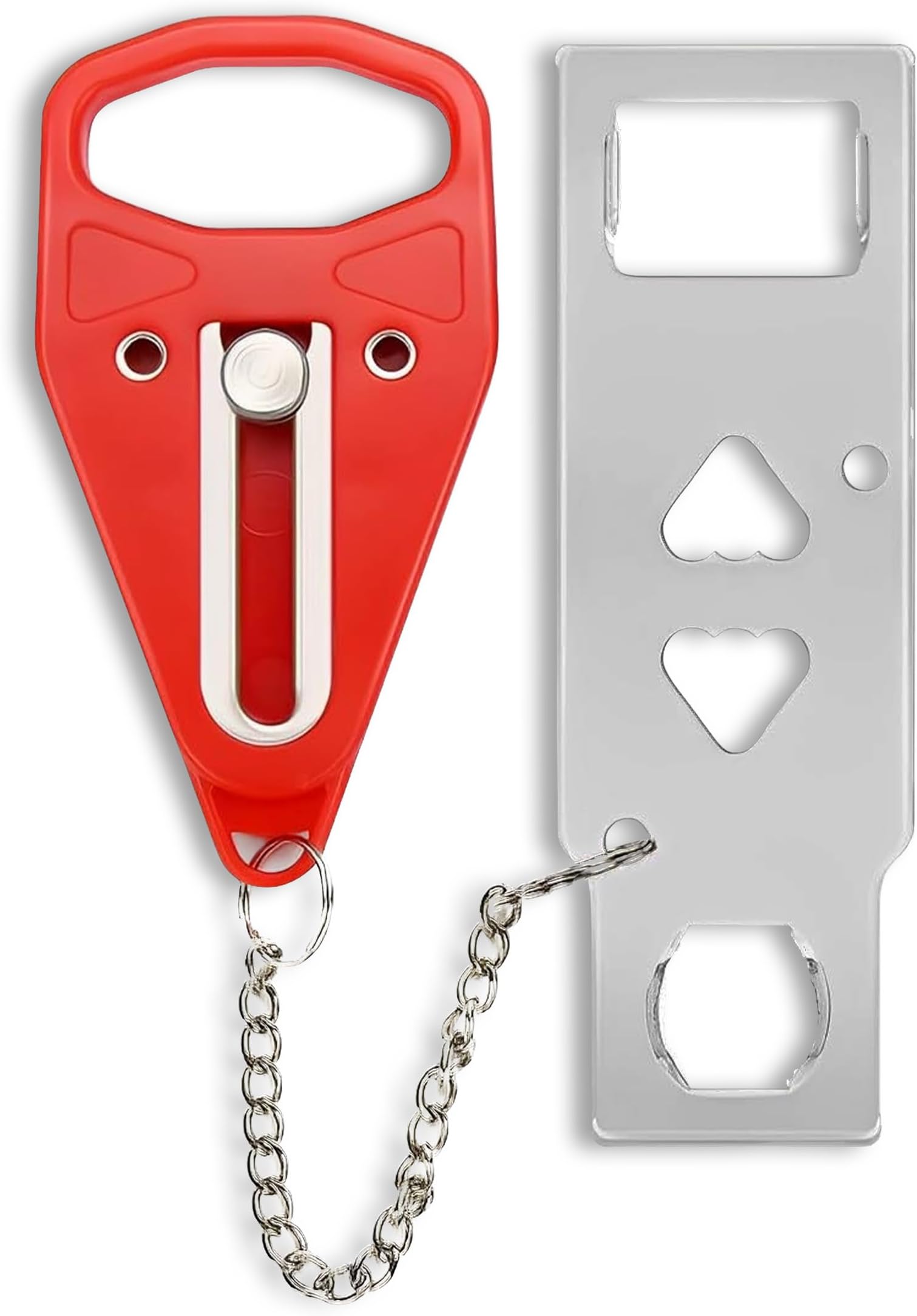 Portable Door Lock Home Security Door Locker Travel Lockdown Locks for Additional Safety and Privacy Prevent Unauthorized Entry for Traveling Hotel Home Bedrooms Apartment College Dorms(Red)