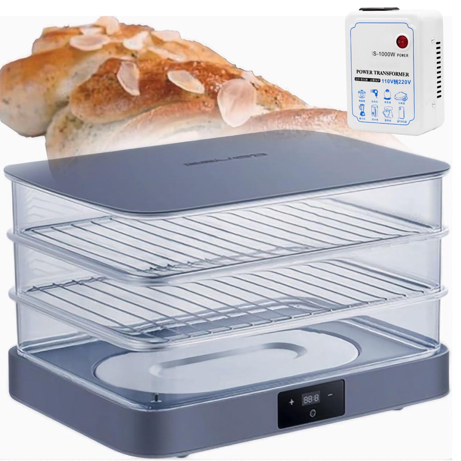 GLBMXDD 40L Bread Proofing Box, Removable Bread Dough Proofer Machine With Adjustable 20~45°C Temperature And 1min-24h Timing, Automatic Humidity Control, For Toast, Natto,Yogurt 110V