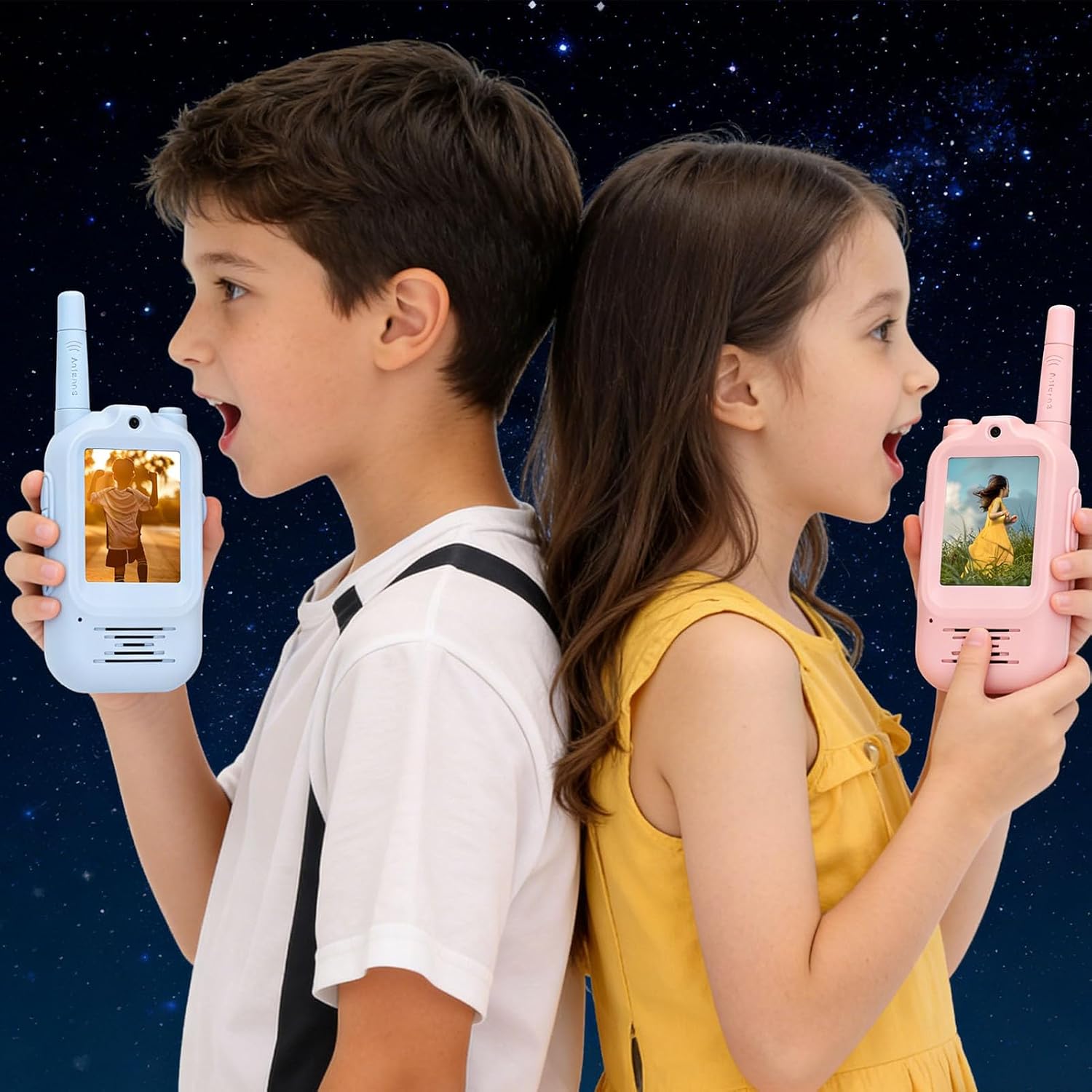 Pomya Video Walkie Talkies for Kids, 2 Pack Rechargeable Video Intercom with HD Camera and Voice Changer, Walkie Talkies for Boys Girls 3 12, Indoor Outdoor Toys for Camping Hiking