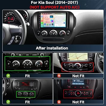 Inefala 8 Core 4+64G Radio for Kia Soul 2014-2017 Manual A/C Stereo Upgrade | Android 15, 59UI, 9 Touchscreen, Wireless CarPlay/Android Auto, GPS, Bluetooth, EQ, Free AHD Backup Camera