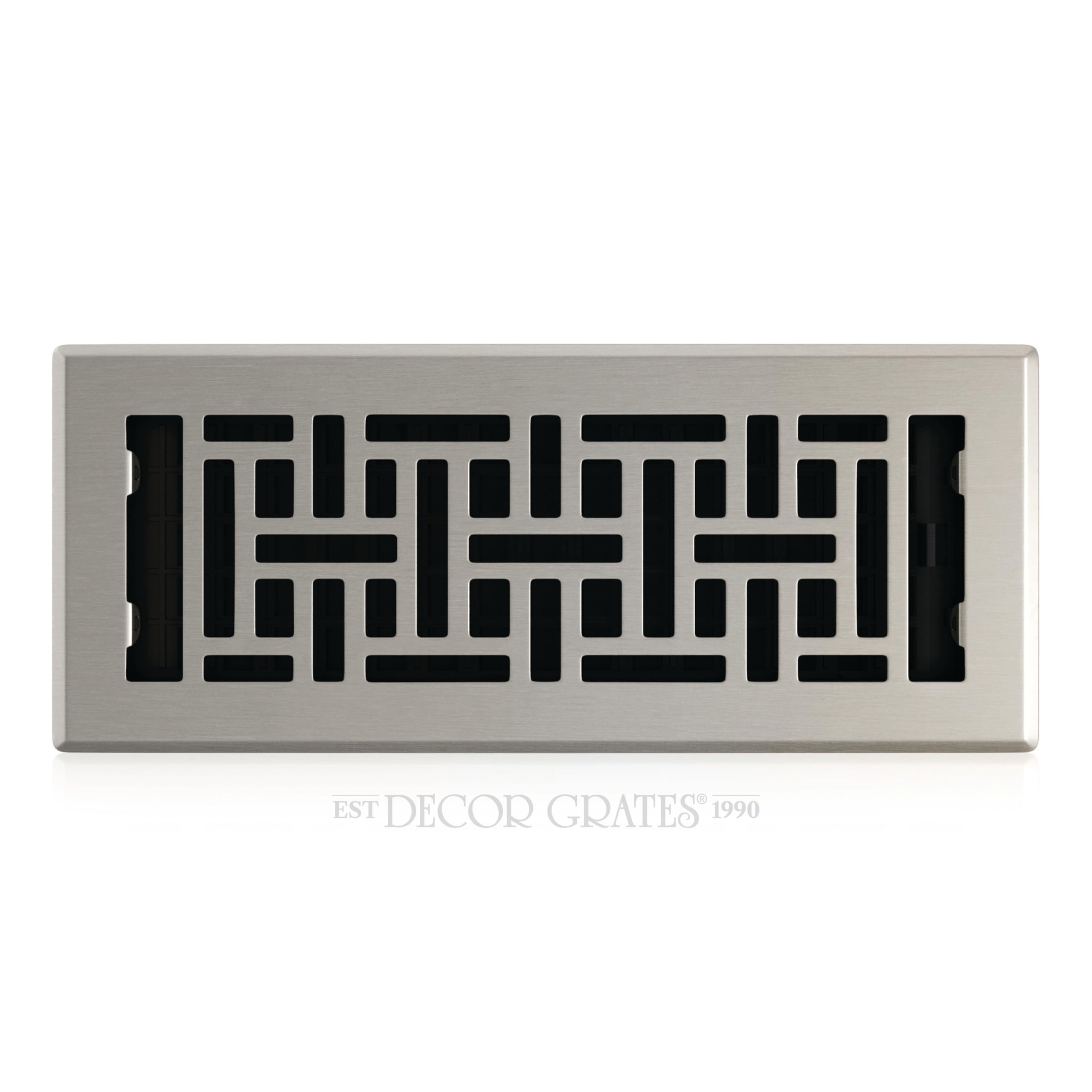 Grille de sol orientale 4x12 pouces en finition argent chic Decor Grates AJH412-NKL