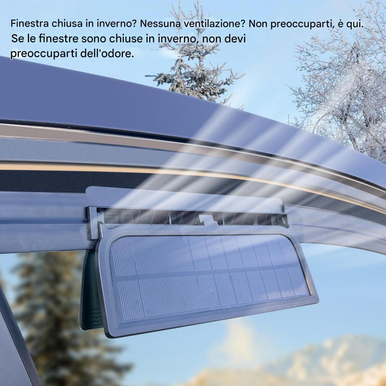 Air Circulation, Car Window Fan, Auto Solar Three-Head Cooling, Tool With Solar-Powered Ventilation, Portable Air Cooler For Rv, Small Suv, Truck, And Sedan, 23x11.3x5cm