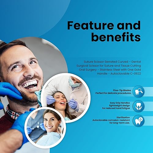 Miniatura 9 de Tijera para Sutura curva Super Cut filosa 4,3 pulgadas código: C-0622