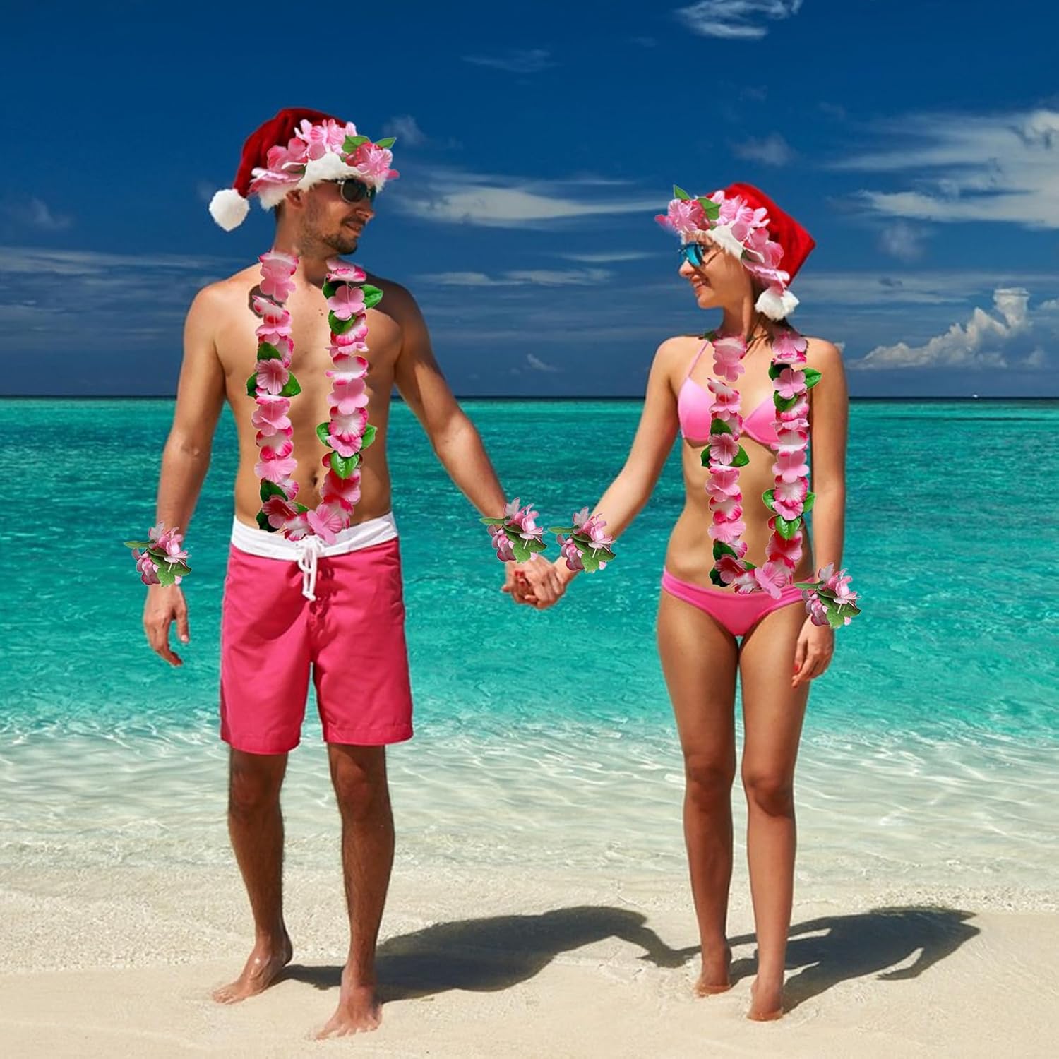 Gonna Hawaiana Con Collana Per Feste - Costume Luau, Spiaggia, Carnevale, 40cm - Foto 8