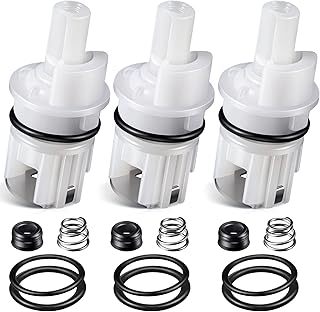 Enhon 3 Pack Faucet Cartridge Repair Kit Compatible with Detla RP17400 RP4993 Faucet Stem Seat Spring, O Ring, Cartridge Replacement Part for 2 Handle Bathroom Shower Tub, Kitchen Faucet Repair