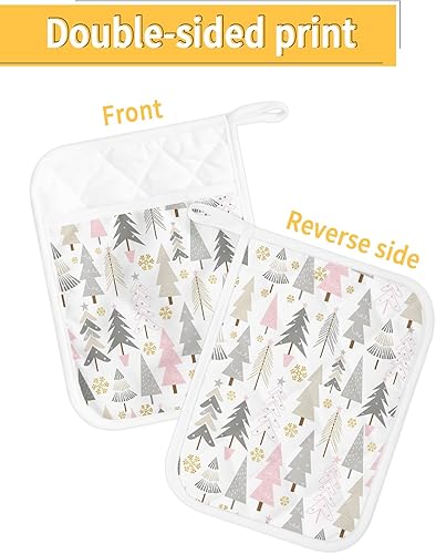 Miniatura 2 de Juego de 4 agarraderas de tela de toalla para cocina, antideslizante y aislante de calor, juego de 4 macetas con bolsillo, guantes gruesos para