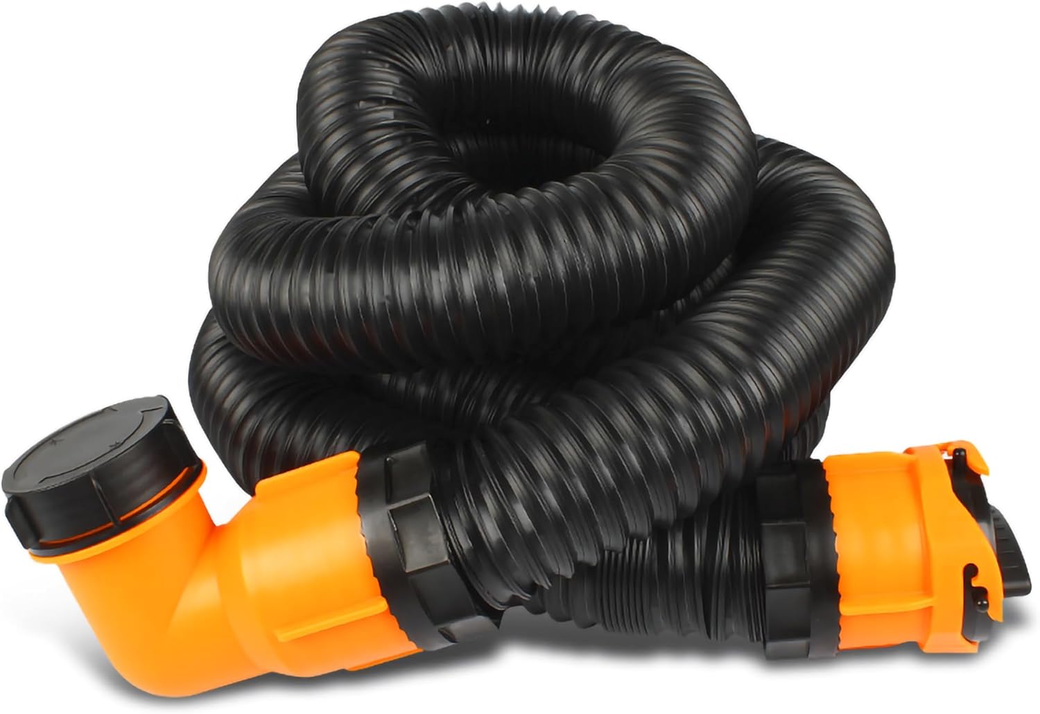 FixtureDisplays® 31.5-Ft 3" Camper/RV Sewer Hose Kit Flexible Black Standard RV Sewage Pipe 15792-NPF