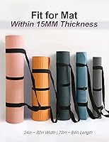 Vista 3 de MRZZATA Correa para transportar esterilla de yoga - Correa gruesa y ancha ajustable para transportar la esterilla o para estiramiento, negra