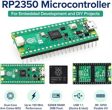 Pi Pico 2H RP2350 ボード はんだ付け済みピン Raspberry Pi Pico 2用