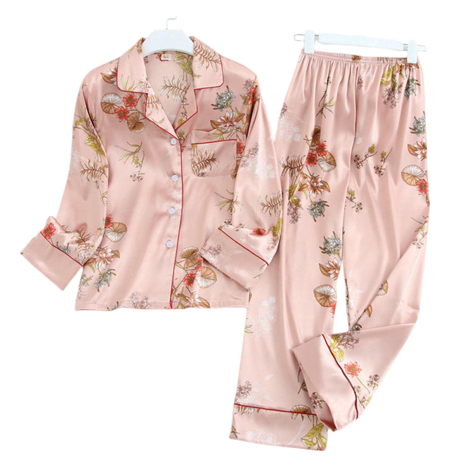 Pyjama Femme Pyjamas À Manches Longues Automne d'automne De Glace d'hiver Pantalon À Manches Longues