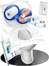 Gread - Toilettenauflage Einweg spülbar 8x als 3-teiliges Reise-Set Gadget für Reise Camping Festival must have Toilettensitzauflage, Toilettenpapier und 2 Reinigungstücher
