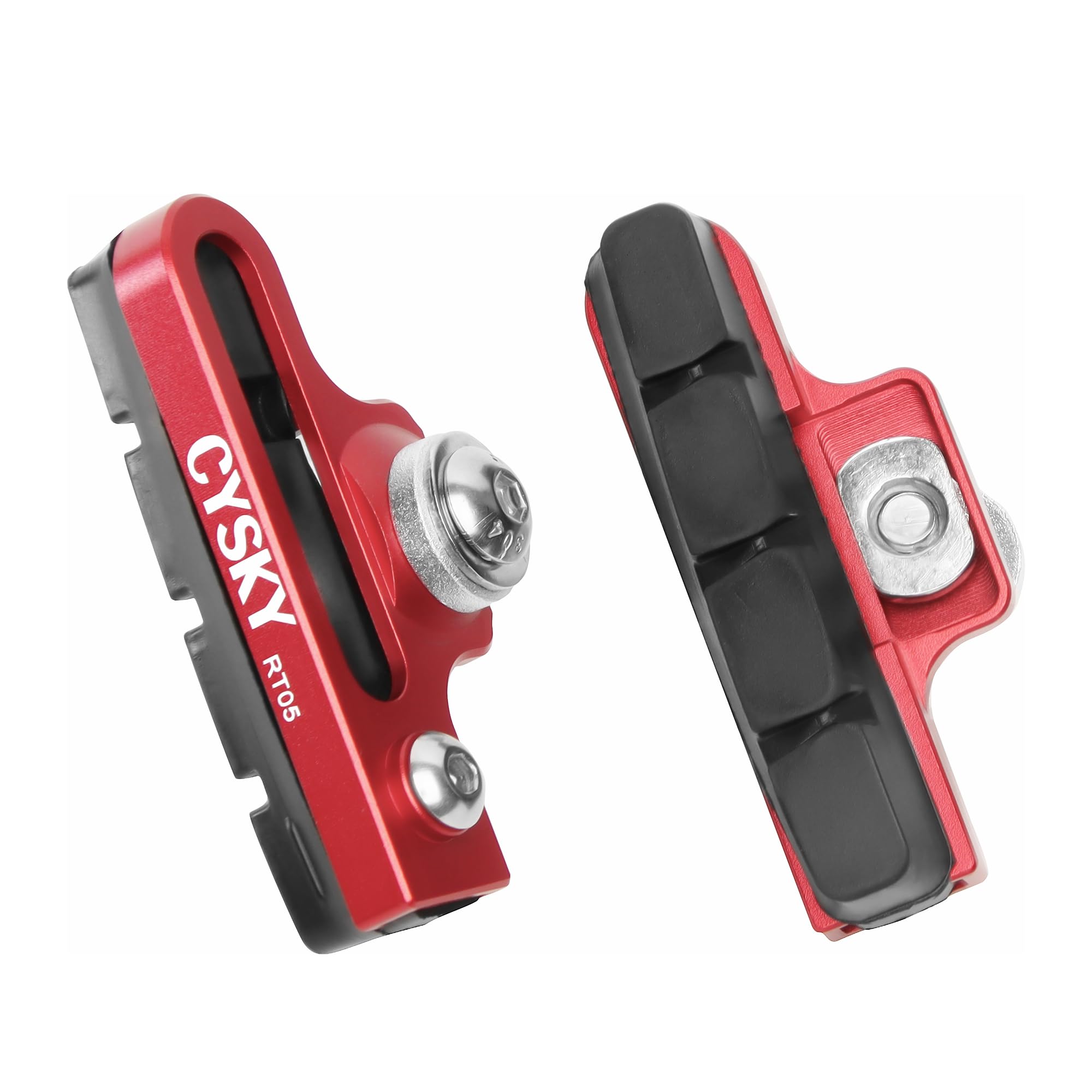 CYSKY 1 Pair Bicycle C Caliper Brake Pads Extension Adapter for Road Bike, Folding Bike, Fixed-Gear Bicycle (Red)