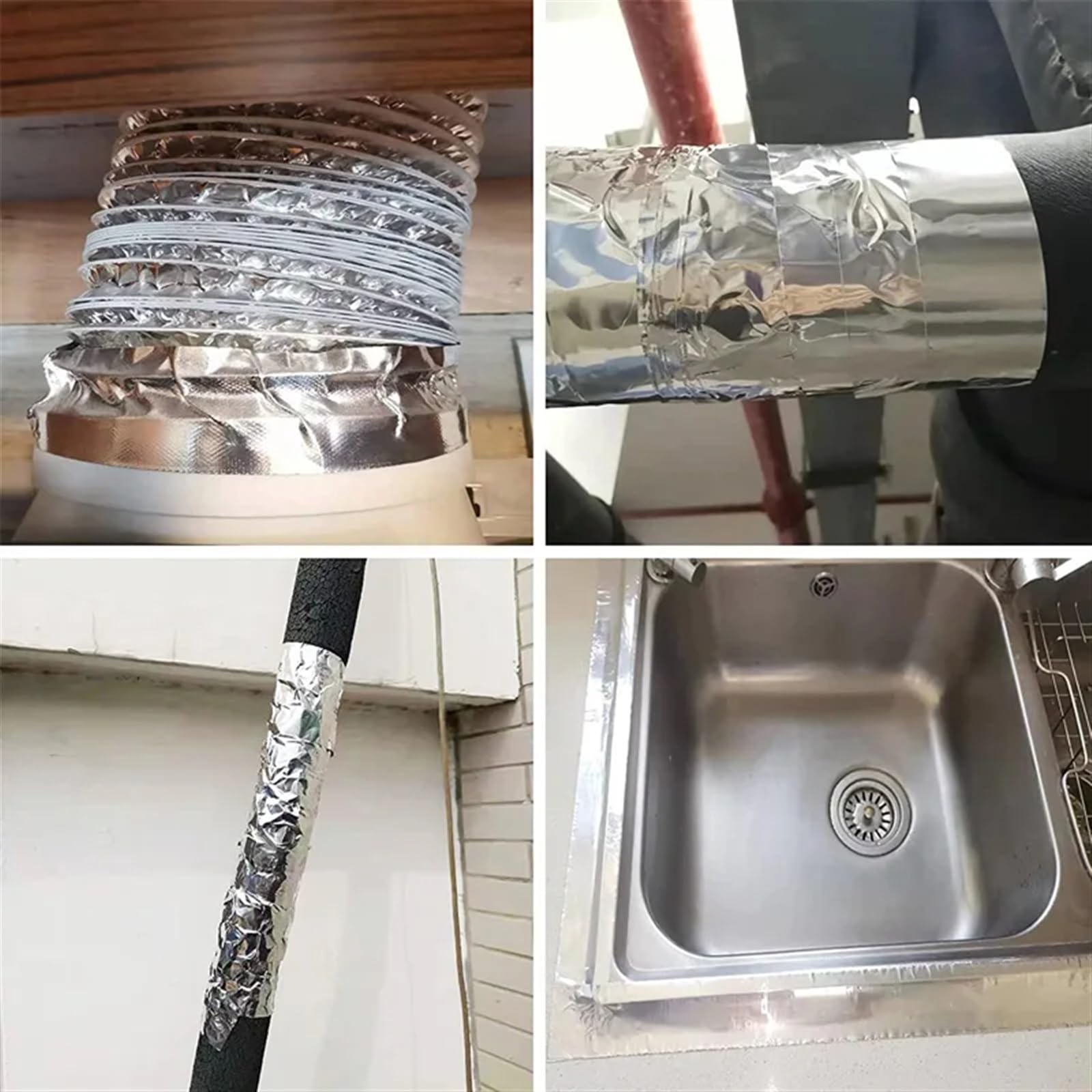 Taśma z folii aluminiowej 30 mm x 5 m do uszczelniania kanałów HVAC