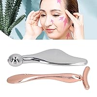 Vista 9 de Juego de 2 rodillos faciales de metal, palitos de masaje de rodillo facial, masajeador facial en forma de T, kit de masajeador facial de aleación