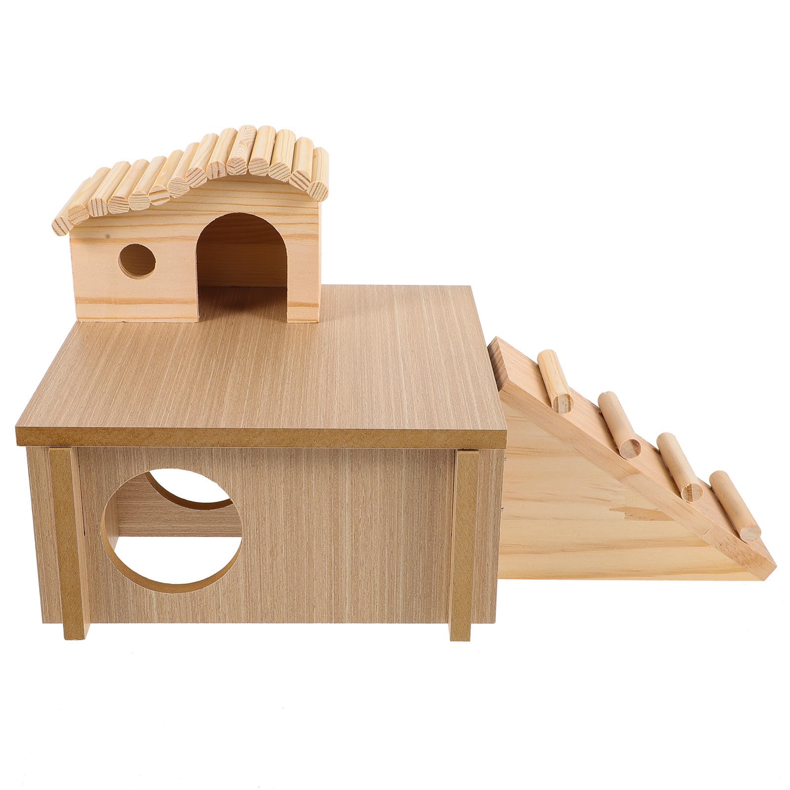 Holz Hamsterversteck mit Leiter, für Chinchillas, Khaki