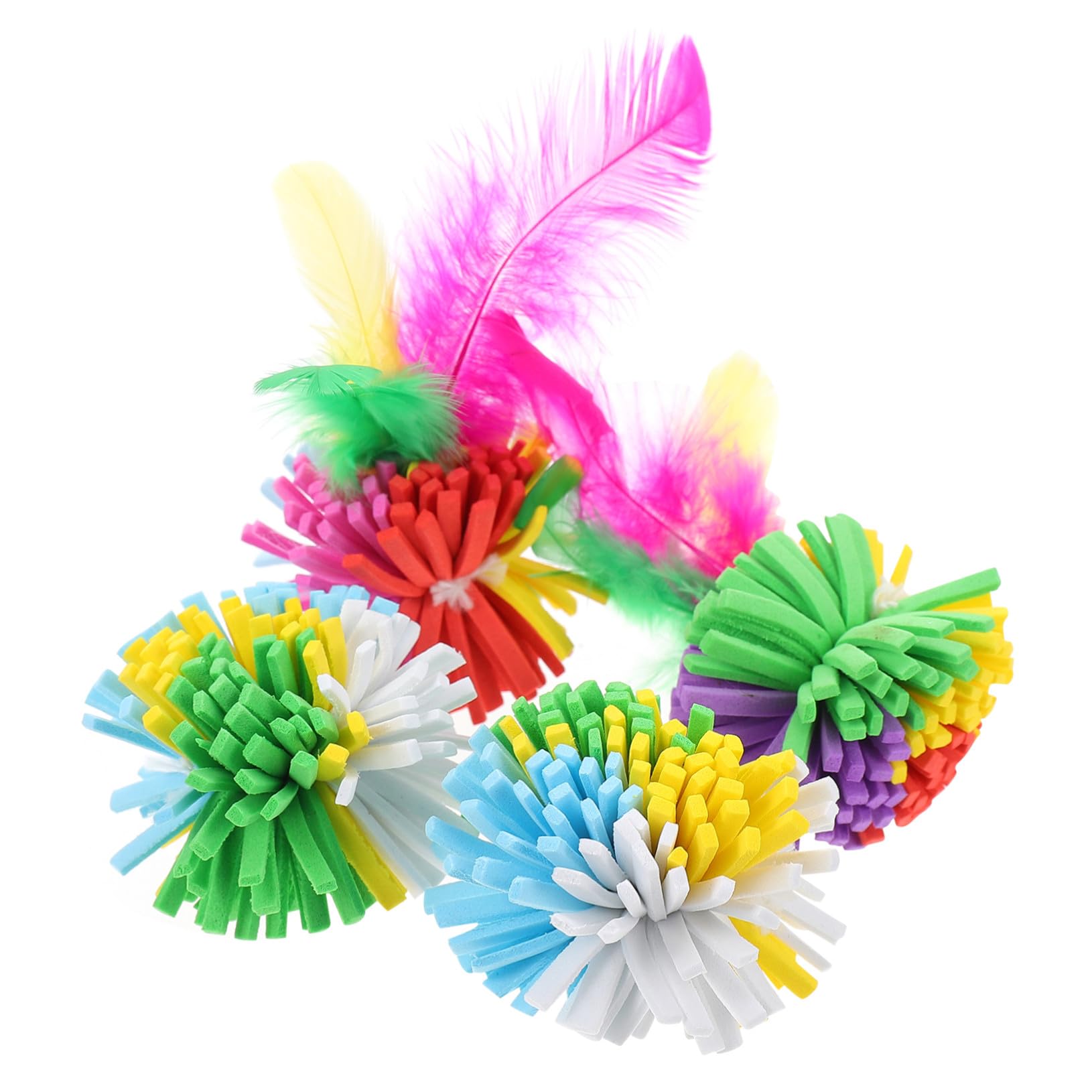 UPKOCH 4pièces Balles Colorées pour Chat Jouet de Suivi Lot de Balles Amusantes pour Chaton Jouet Interactif pour Chat