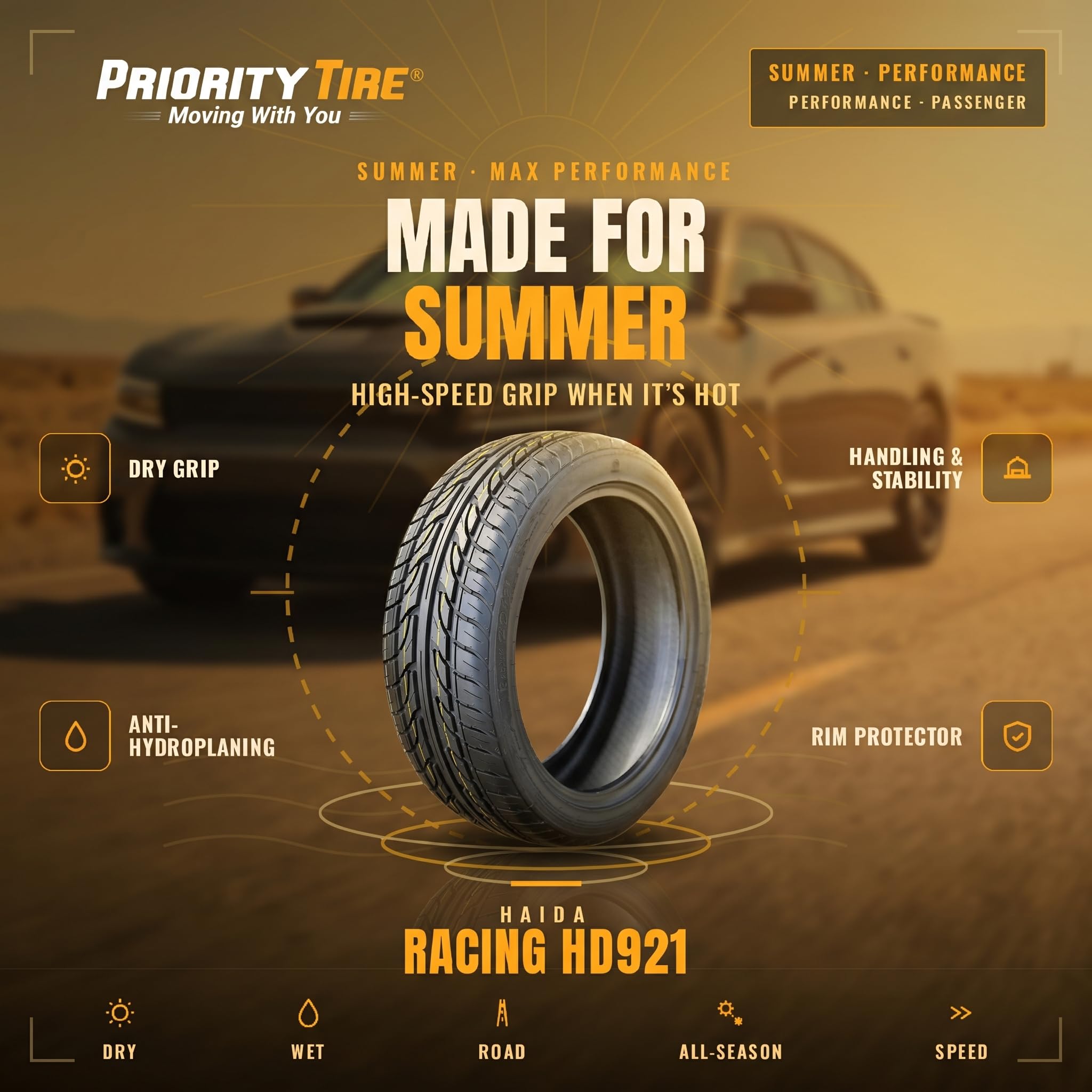 Amazon.co.jp: ハイダ(HAIDA) サマータイヤ HD921 225/35R20 93W : 車