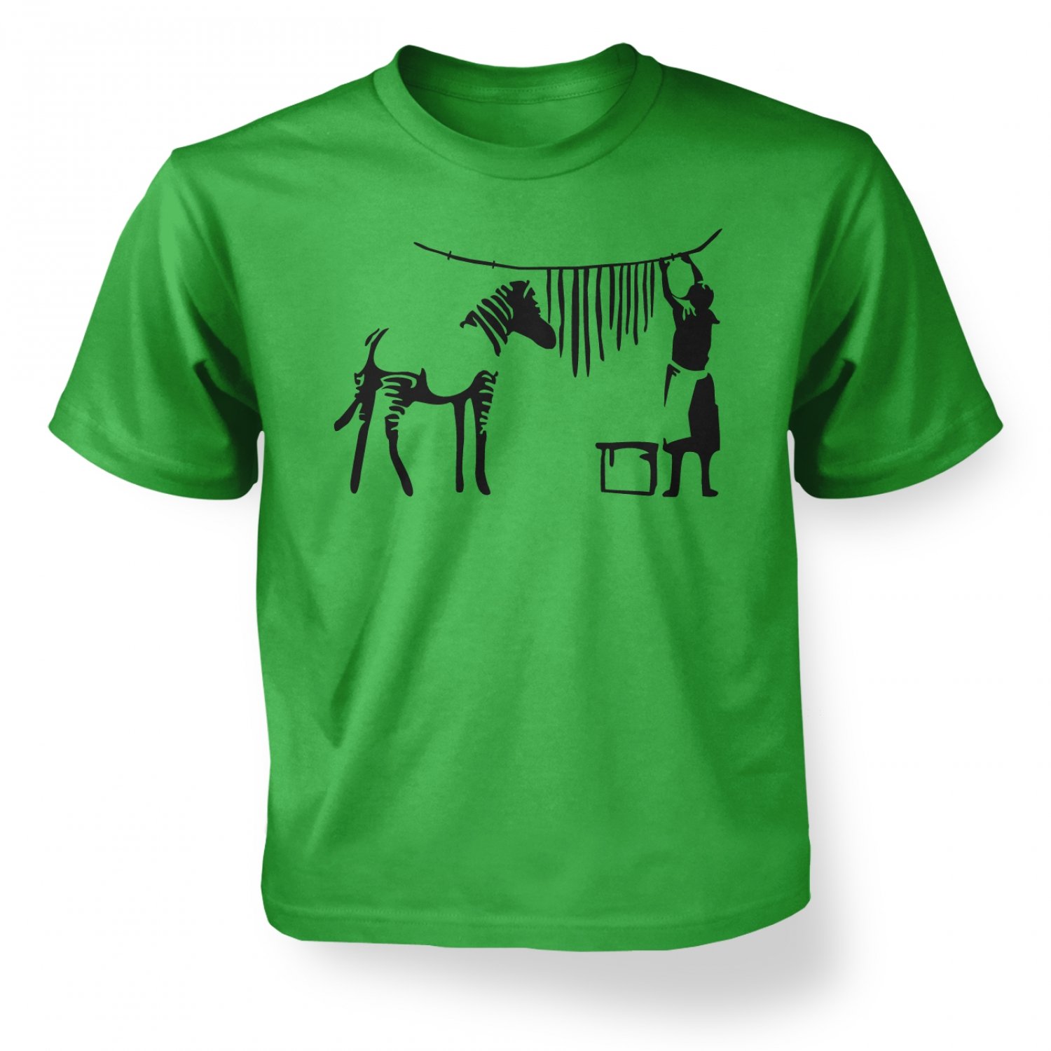 Banksy By Big Mouth Irish Green Zebra Washing Line - Banksy Kids' T-Shirt - 12-13 Years
