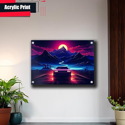 Miniatura 4 de Unique Synthwave Style Retro Art, 80s style art, framed poster print, guest room art, cool living room art, Framed Art Decor, Wall Art