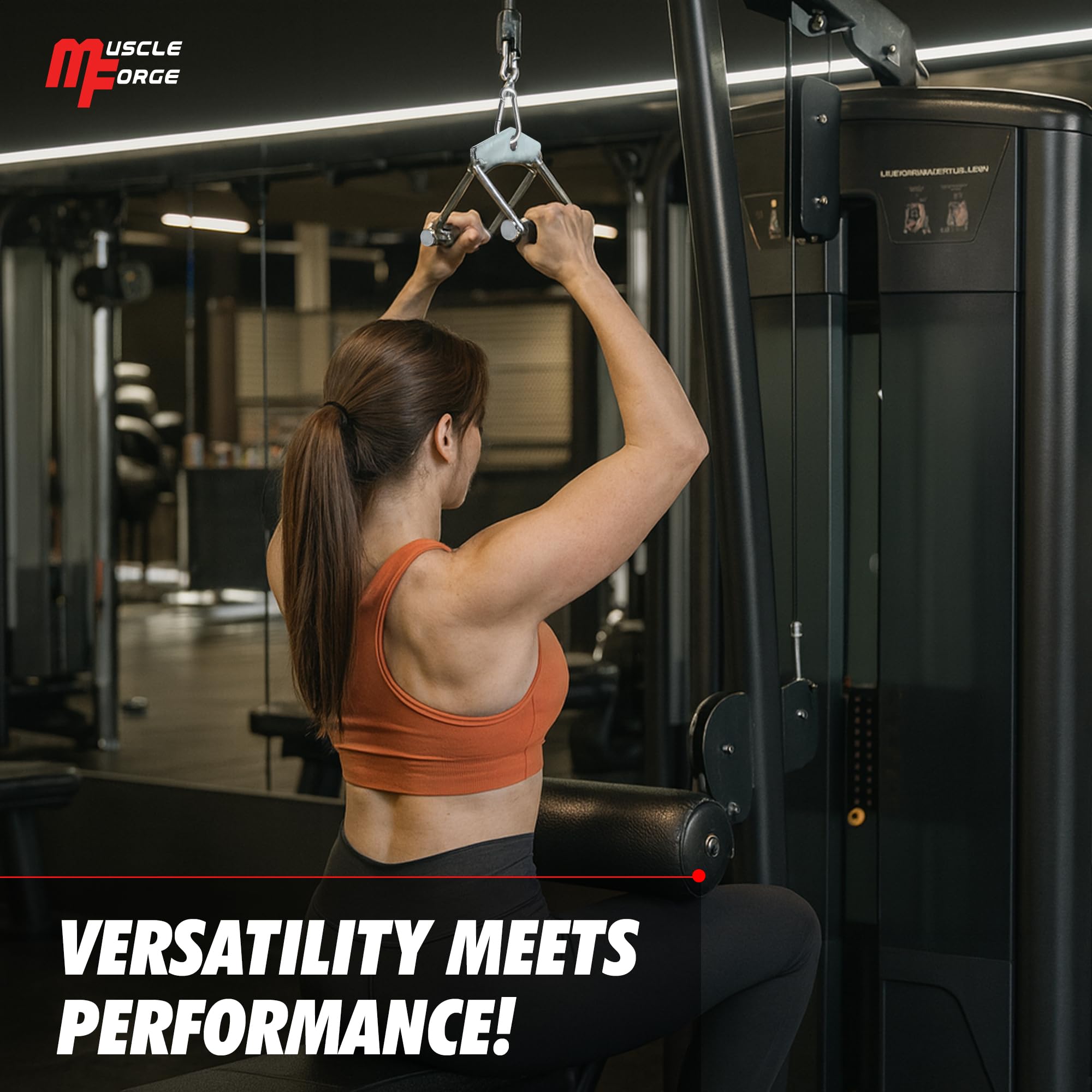 Accessori Macchina a Cavo – Barra LAT Machine 70 cm, Barra Tricipiti a V, Doppia D, Triangolo, Barra Dritta 50 cm – Acciaio, Grip Antiscivolo, Universale – Dorsali, Bicipiti, Tricipiti