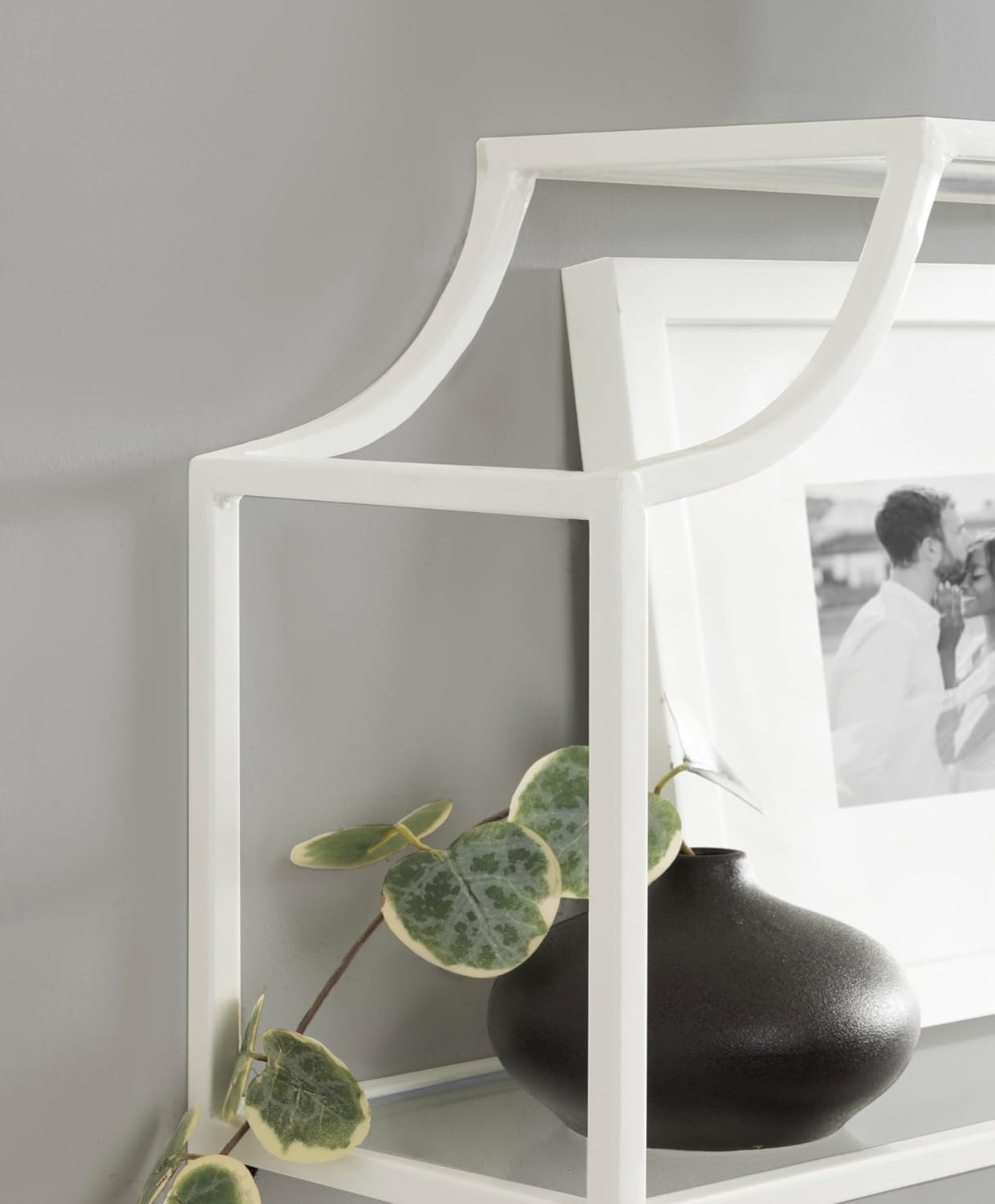 Kate and Laurel Ciel Three-Tiered Wall Shelf; 21 x 30; White; Decorative Floating Shelf Storage and Wall Organizer for Over Toilet Storage Bathroom Display