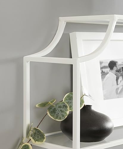 Miniatura 5 de Kate and Laurel Ciel - Estante de pared de tres niveles, 21 x 30 blanco estante flotante decorativo y organizador de pared para almacenamiento sobre