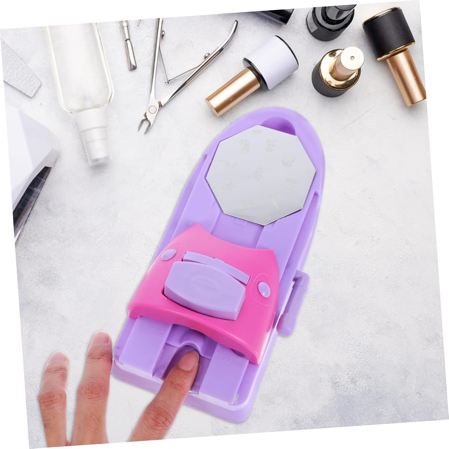 Nail Stamper Kit Stamping Plates DIY Pattern Printing Machine for Professional Nail Art Portable and Easy to Use for Home Manicure