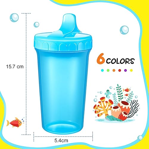 Miniatura 2 de Mifoci 12 vasos para sorber de 10 onzas para niños pequeños de 1 a 3 años, vasos con tapa con tapa reutilizables para bebés, aptos para