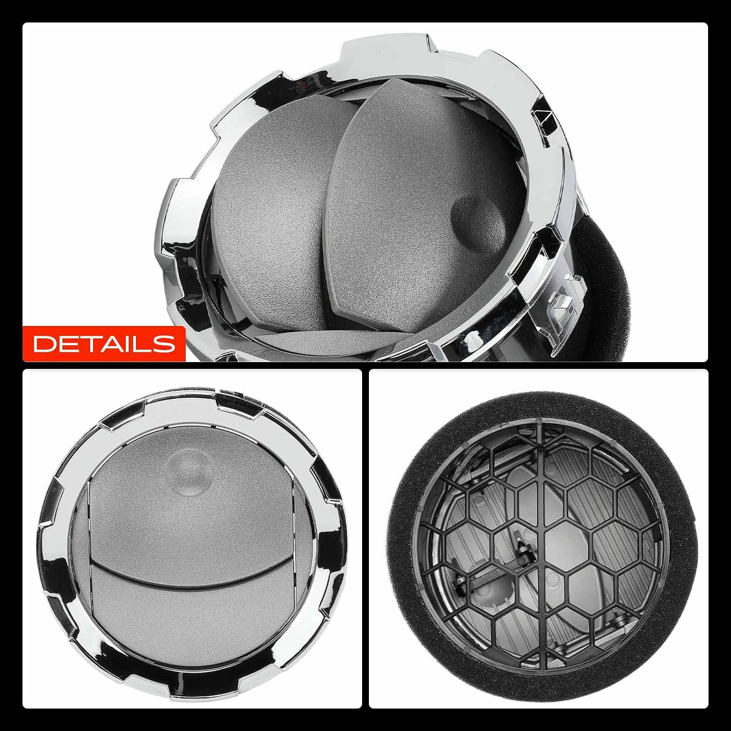 A-Premium 2PCS Dashboard Air Vent Compatible with Ford F-250 F-350 F-450 F-550 Super Duty 2011 2012 2013 2014 2015 2016, Chrome Silver