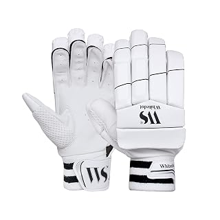 WHITEDOT Sports Eleanor Cricket Batting Gloves||Suitable for Mens|Adult|Large Right Hand||White, Leather